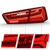 ANZO 2012-2018 Audi A6 LED Taillight Black Housing Red/Clear Lens 4 pcs (Sequential Signal) thumbnail 4