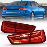 ANZO 2012-2018 Audi A6 LED Taillight Black Housing Red/Clear Lens 4 pcs (Sequential Signal) thumbnail 8