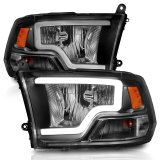 ANZO 2009-2018 Dodge Ram 1500 Crystal Headlights w/ Light Bar Black Housing thumbnail 2