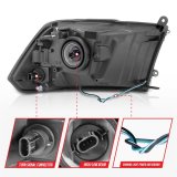 ANZO 2009-2018 Dodge Ram 1500 Crystal Headlights w/ Light Bar Black Housing thumbnail 4