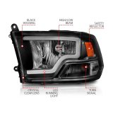 ANZO 2009-2018 Dodge Ram 1500 Crystal Headlights w/ Light Bar Black Housing thumbnail 5