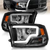 ANZO 2009-2018 Dodge Ram 1500 Crystal Headlights w/ Light Bar Black Housing thumbnail 7