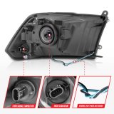 ANZO 2009-2018 Dodge Ram 1500 Crystal Headlights w/ Light Bar Black Housing thumbnail 9