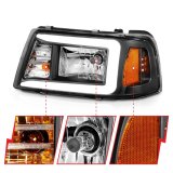 ANZO 2001-2011 Ford Ranger Crystal Headlights w/ Light Bar Black Housing thumbnail 2