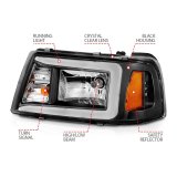 ANZO 2001-2011 Ford Ranger Crystal Headlights w/ Light Bar Black Housing thumbnail 5