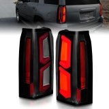 ANZO 2015-2020 Chevrolet Tahoe LED Tail Lights w/ Light Bar Black Housing Smoke Lens thumbnail 2