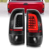 ANZO 1997-2003 Ford F-150 LED Tail Lights w/ Light Bar Black Housing Clear Lens thumbnail 2