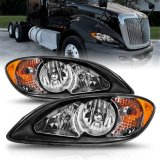 ANZO 2008-2016 International Prostar Crystal Headlights Black Housing (OE Replacement) thumbnail 1
