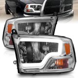 ANZO 2009-2018 Dodge Ram 1500/ 2500/ 3500 Crystal Headlights w/ Light Bar Chrome Housing thumbnail 3
