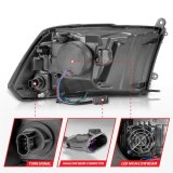 ANZO 2009-2020 Dodge Ram 1500 Full LED Square Projector Headlights w/ Chrome Housing Black Amber thumbnail 3