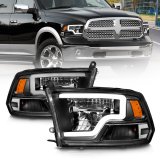 ANZO 2009-2020 Dodge Ram 1500 Full LED Square Projector Headlights w/ Chrome Housing Black Amber thumbnail 7