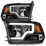ANZO 2009-2020 Dodge Ram 1500 Full LED Square Projector Headlights w/ Chrome Housing Black Amber thumbnail 8
