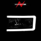 ANZO 94-02 Dodge RAM Crystal Headlight - w/ Light Bar Black Housing thumbnail 5