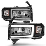 ANZO 94-02 Dodge RAM Crystal Headlight - w/ Light Bar Black Housing thumbnail 6