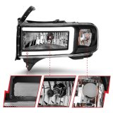 ANZO 94-02 Dodge RAM Crystal Headlight - w/ Light Bar Black Housing thumbnail 9
