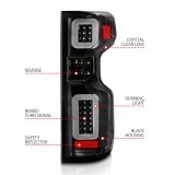 ANZO 19-21 Chevy Silverado Full LED Taillights Black Housing Clear Lens G2 (w/C light Bars) thumbnail 8