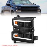 ANZO 19-22 Chevrolet Silverado 1500 LED Proj HL w/Lgt Bar SwBk Seq. Blk w/In. Light - Passenger Side thumbnail 1