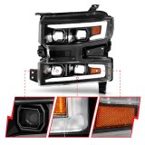ANZO 19-22 Chevrolet Silverado 1500 LED Proj HL w/Lgt Bar SwBk Seq. Blk w/In. Light - Passenger Side thumbnail 5