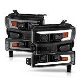 ANZO 19-22 Chevrolet Silverado 1500 LED Proj HL w/Lgt Bar SwBk Seq. Blk w/In. Light - Passenger Side thumbnail 6