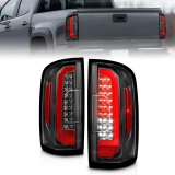 ANZO 15-21 Chevrolet Colorado Full LED Tail Lights w/ Red Lightbar Black Housing Clear Lens thumbnail 4
