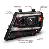 ANZO 09-20 Nissan Frontier Black Projector Plank Style DRL w/ Switchback & Sequential LED DRL thumbnail 6