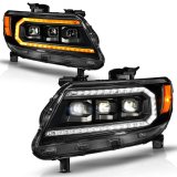 ANZO 15-22 Chevy Colorado Blk Housing Full LED DRL Projector Headlight w/ Sequential Light Bar thumbnail 1