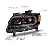 ANZO 15-22 Chevy Colorado Blk Housing Full LED DRL Projector Headlight w/ Sequential Light Bar thumbnail 6