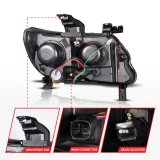 ANZO 15-22 Chevy Colorado Full LED Headlights w/ Initiation (Amber DRL) - Black thumbnail 3