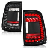 ANZO 19-24 RAM 1500 (Factory LED Models ONLY) Full LED Tail Lights SeqSig Black - Pair thumbnail 2