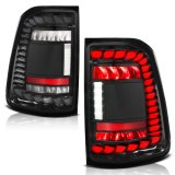 ANZO 19-24 RAM 1500 (Factory LED Models ONLY) Full LED Tail Lights SeqSig Black - Pair thumbnail 3