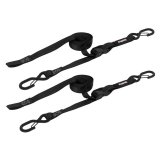 SpeedStrap 1In x 10Ft CAM-Lock Tie Down w/ Snap FtSFt Hooks (2 Pack) - Black thumbnail 1