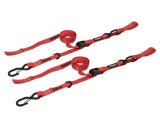 SpeedStrap 1In x 10Ft Cam-Lock Tie Down with Snap S-Hooks Soft-Tie (2 Pack) - Red thumbnail 1
