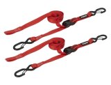 SpeedStrap 1In x 10Ft CAM-Lock Tie Down w/ Snap FtSFt Hooks (2 Pack) - Red thumbnail 1