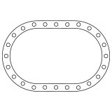 Cometic Fuel Cell .062in Fiber Filler Gasket - 24 Bolt - Oval thumbnail 1