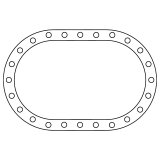 Cometic Fuel Cell .062in Fiber Filler Gasket - 24 Bolt - Oval thumbnail 2