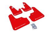 Rally Armor 07-17 Mitsubishi Lancer Red UR Mud Flap w/ White Logo thumbnail 1