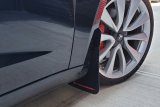Rally Armor 17-23 Tesla Model 3 Black UR Mud Flap w/White Logo thumbnail 2