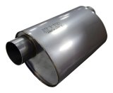 Kooks 3in Oval Offset/Offset (Same Side) Muffler 14in Long Body Stainless Steel thumbnail 2