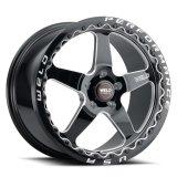 Weld S904 15x10 Ventura Beadlock 5x115 ET22 BS6.4 Gloss BLK MIL DIA 78.1 thumbnail 1