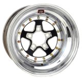 Weld Alumastar 2.0 15x12 / 5x4.5 BP / 7in. BS Black Center Wheel - Non-Beadlock thumbnail 2