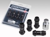 Rays 17 Hex Racing Lock Nut Set L48 Long Type 12x1.25 - Black Chromate (4 Pieces) thumbnail 1