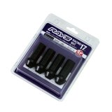 Rays 17 Hex Racing Nut Set L58 Super Long Type 12x1.50 - Black Chromate (4 Pieces) thumbnail 1