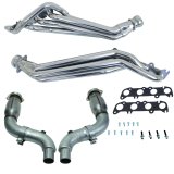 BBK 15-23 Ford Mustang GT 1-3/4 Long Tube Headers w/High Flow Catted Mid Pipe (Silver Ceramic) thumbnail 1