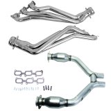 BBK 15-17 Ford Mustang V6 1-3/4 Long Tube Headers w/High Flow Catted H Pipe (Silver Ceramic) thumbnail 1