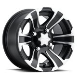ITP SS 312 14x6 / 4x137 BP / 4+2 Offset Black w/ Machined Wheel thumbnail 2