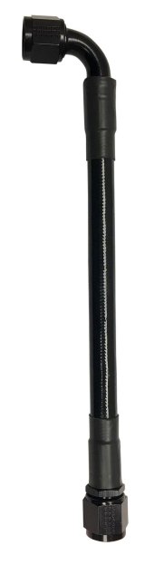 Fragola -6AN Ext Black PTFE Hose Assembly Straight x 90 Degree 12in thumbnail 1