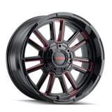 Mayhem 8115 Apollo 20x9 / 8x170 BP / 18mm Offset / 125.2mm Hub Black w/ Prism Red Wheel thumbnail 3
