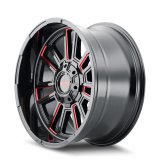 Mayhem 8115 Apollo 20x9 / 8x170 BP / 18mm Offset / 125.2mm Hub Black w/ Prism Red Wheel thumbnail 4