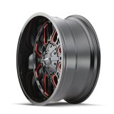 Mayhem 8107 Cogent 17x9 / 5x127 BP / -12mm Offset / 87.1mm Hub Black w/ Prism Red Wheel thumbnail 1