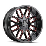 Mayhem 8107 Cogent 20x9 / 5x139.7 BP / 0mm Offset / 110mm Hub Black w/ Prism Red Wheel thumbnail 2